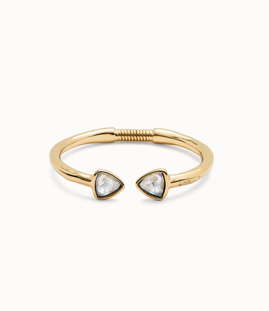 Cuff bracelet with two multicolored  crystals